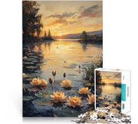 2000 Pieces Jigsaw Puzzles for teenagers Impressionist Inspired Water Lilies at Sunset Entspannungsspiele Geburtstagsgeschenk70x100cm