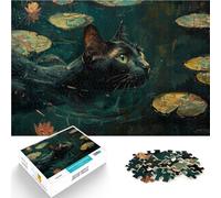 2000 Pieces Jigsaw Puzzles for teenagers Monet Cat Waterlilies Familienspaß Einzigartige Wohndekoration und Geschenke70x100cm