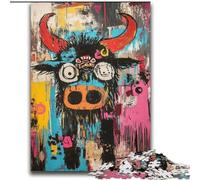 2000 Pieces Jigsaw Puzzles For Teens And Adults Abstract Art Bison Stress Reliever Difficult Challenge with Matching Poster And Trivia Sheet 70x100cm