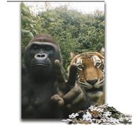 2000 Pieces Jigsaw Puzzles For Teens And Adults Chimpanzee And Tiger Selfie Educational Family Game Is Ideal As Gifts for The Whole Family for 14+ 70x100cm