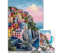 2000 Pieces Jigsaw Puzzles For Teens And Adults Cinque Terre,Challenging To Complete But Fun And Humorous Unique Birthday And Gifts 70x100cm