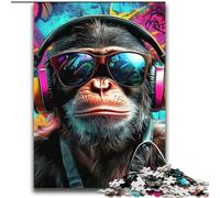 2000 Pieces Jigsaw Puzzles For Teens And Adults Gorilla with Headphones,Family Activity Fun at Home Activities,Birthday Present,Travel Gifts 70X100cm