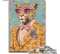 2000 Pieces Jigsaw Puzzles For Teens And Adults Leopard Print Suit Stress Reliever Difficult Challenge with Matching Poster And Trivia Sheet 70x100cm