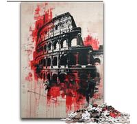 2000 Pieces Jigsaw Puzzles For Teens And Adults Roman Colosseum Graffiti Stress Reliever Difficult Challenge with Matching Poster And Trivia Sheet 70x100cm