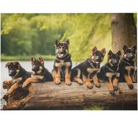 2000 Pieces Jigsaw Puzzles German Shepherd Puppies Lakeside Retreat Paper Puzzles For Adults And Development Toys Fun Family Games Gift For Animal Lover A1570x100cm