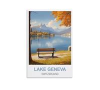 2000 Pieces Jigsaw Puzzles，Lake Geneva Switzerland Puzzles for Adults Artwork House Wall Decor Challenging Jigsaw Puzzle for Family Games 100x70CM