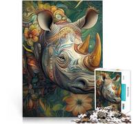 2000 Pieces Puzzles for Adults Animal Rhino Quiz game 70x100cm with Fully Interlocking Randomly Shaped Pieces for and Age 14 Years Up