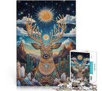 2000 Pieces Puzzles for Adults Deer Totem Made of cardboard for age 14+ Tough challenge learning educational Gift。size：70x100cm/27.5x39.3inch