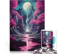 2000 Pieces Puzzles for Adults Neon Full Moon Rising Denksportaufgabe für mit vollständig ineinander greifenden, zufällig geformten Teilen70x100cm