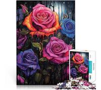 2000 Pieces Puzzles for Adults teenagers Roses on a Rainy Night Made of cardboard for age 14+ Home art decoration great gift。size：70x100cm/27.5x39.3inch