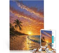2000 Pieces Puzzles for Adults teenagers tropical beach at sunset Made of cardboard，for ages 14 and over Work of art Christmas game Presents for Women。size：70x100cm/27.5x39.3inch