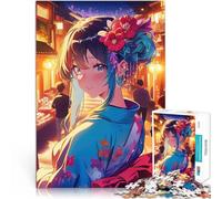 2000 Pieces Puzzles for teenagers Anime Girl Wearing Kimono in Tokyo Street Hands-on-Spiel Perfekte Dekoration70x100cm