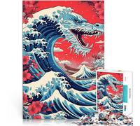 2000 Pieces Puzzles for teenagers Dragon Wave Off Kaganawa Herausfordernd Schwierig mit passendem Poster und Quizblatt70x100cm