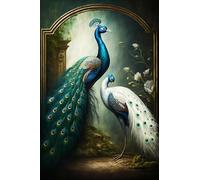 2000 Pieces White Peacock Blue Peacock Adult Paper Puzzles For All Jigsaw Puzzle Toy Lovers Spend Time Getting A Sense Of70x100cm