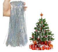 2000 Strands Sliver Tinsel Icicles Foil Fringe Tinsel, Sparkling Shiny Sliver Christmas Tree Garland Tinsel Icicles Fringes for Party Gift Supplies,Xmas Birthday Party Decorations