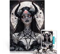 2000 teenager Pieces Jigsaw Puzzle Dark Fantasy Moonlit Woman Mustermontage mit vollständig ineinander greifenden, zufällig geformten Teilen70x100cm
