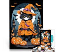 2000 teenager Pieces Jigsaw Puzzle Halloween Wizard Cat Lernspiele DIY Spielzeug Verbessern Sie das Gedächtnis70x100cm