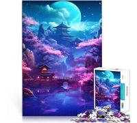 2000 teenager Pieces Jigsaw Puzzle Japan Moon Cherry Blossom Denkspiel denn eignet sich ideal als Geschenk für die ganze Familie70x100cm