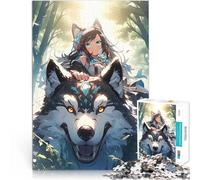 2000 teenager Pieces Jigsaw Puzzle The girl and the Wolf Stressabbau-Spielzeug mit passendem Poster und Quizblatt70x100cm