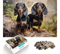 2000 teenager Pieces Jigsaw Puzzle Two Dachshunds Portrait Lernspiele denn eignet sich ideal als Geschenk für die ganze Familie70x100cm
