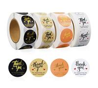 2000 Thank You Round Stickers - 4 Rolls, 1 Inch, Packaging, Envelope Seals