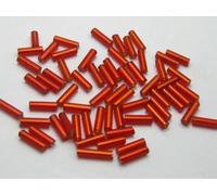 2000 Tube Bugle Beads 2X7mm Silver-Line+ Storage Box Jewelry Making-Red Silver-Lined