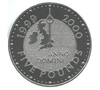 2000 UK - Millennium Anno Domini BU £5 Five Pound Proof Coin in with Capsule Coin Holder