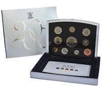 2000 United Kingdom 10 Coin Proof Set Complete with Flat Case and Certificate of Authenticity