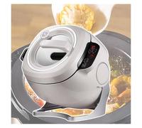 2000 W Automatic Cooking Machine, 6 L Car Cooking Wok, Fried Rice Machine, One-Click Smart Start, 3 Speed Adjustable, 360° Automatic Rotation, for Stirring, Stewing, Cooking, White