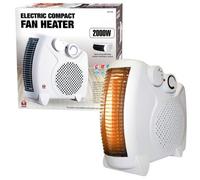 2000 Watts Thermo Fan Heater - 2 Heat Settings & Cool Blow, Thermostat, Thermal Auto Cut Off - 2Kw - Overheat Protection White