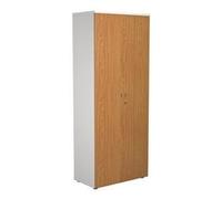 2000 Wooden Cupboard (450mm Deep) White Carcass Nova Oak Doors