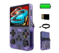 20000 in 1 Handheld Game Console, R36S Portable Retro Video Game Console, Mini Retro Pocket Arcade Game, HD 3.5 inch IPS Screen, 128GB Card with Pre-installed Games (Purple)