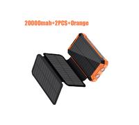 (20000mah-2PCS-Or) Portable Solar Panel Power Bank 20000mAh 12V 5V Usb Portable Solar Cell Solar Panels With Battery Charger For Phone Power