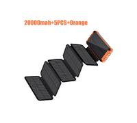 (20000mah-5PCS-Or) Portable Solar Panel Power Bank 20000mAh 12V 5V Usb Portable Solar Cell Solar Panels With Battery Charger For Phone Power