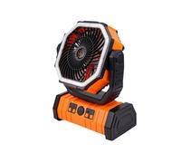 20000mAh Battery Fan Rechargeable with Hook&Bright LED Light Remote Control Timer Auto Oscillation Cordless Orange