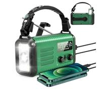 20000mAh Emergency Solar Radio with Hand Crank, NOAA Weather Radio & USB Charger - Portable Power Bank, LED Flashlight, SOS Alarm (Army Green)