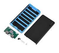 20000mAh Large Capacity Portable Power Bank DIY Kit with Fast Charge 4 USB Output and LED Display - Blue (Blue)