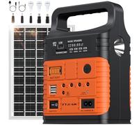 20000mAh Portable Power Station, Power Station with Solar Panel, Bluetooth, FM Radio, LED Flashlight, Expansion SD Card, Camping Power Pack for Camping, Road Trips, Fishing