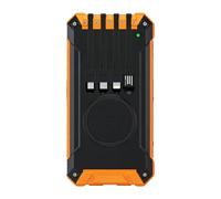 20000mAh Solar Charger Power Bank, Wireless Charging Portable Charger with Dual USB Outputs, LED Lights, Orange and Black, 6.8 x 3.5 x 1.1 in, 17.3 x 8.9 x 2.9 cm