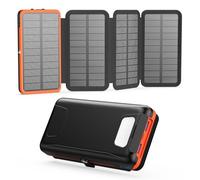 20000mAh Solar Power Bank - A ADDTOP Solar Charger with 22.5W Fast Charging, 2 USB-A Outputs, 1 USB-C Input/Output, 4 Foldable Panels, External Battery Charger for Cell Phones and Tablets, Camping