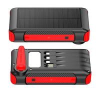 20000mAh Solar Power Bank, Portable Charger with Hand Crank Generator, LED Flashlight & Camp Light, UKCA Certification, Quick Charge, 3 Output Cables for Outdoor Camping