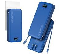 20000mAh Ultra-Portable-Charger-Power-Bank with Built in Cables&AC Wall Plug,PD20W USB-C Fast Charging Cell Phone Charger Battery Pack,LED Display Travel Battery Bank for All iPhone,Samsung,Android
