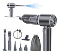 20000PA Portable Cordless Car Vacuum Cleaner - 4-in-1 Mini High-Power Compressed Air Duster, Handheld Brushless Motor for Car, Home, Office & Camping (Grey)