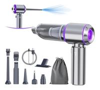 20000PA Portable Cordless Car Vacuum Cleaner - 4-in-1 Mini High-Power Compressed Air Duster, Handheld Brushless Motor for Car, Home, Office & Camping (Purple)