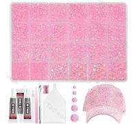20000Pcs Light Pink AB Flatback Jelly Resin Rhinestones for Bedazzling, Mix Sizes Crystal Rhinestones Gems, Pink Gems Bedazzling for Crafting, Flatback Rhinestone for DIY Face Makeup Crafts Tumblers