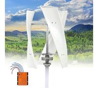 20000W Vertical Wind Power Turbine Generator Kit, Vertical Wind Turbine Power Generator Kit 12V/24V/48V 3 Blades Helical Magnetic Levitation Shaft Vertical Wind Turbine with Controller & Windmill(Whit