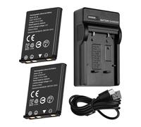 2000mAh 2PCS Replacement Battery NP-45+Charger Compatible with Olympus Li-40B Li -42B EN-EL10 Fuji NP-45 NP-45S Fujifilm INSTAX Mini 90 and FinePix XP50 XP60 J10 J15 J100 J110w T550 JX500 JX520