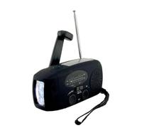 2000mAh Hand Crank Rechargeable Emergency Light, Solar AM/FM Radio flashlight,Wind Up Radio Dynamo USB Charger Light for Household and Outdoor Camping, Hiking (Black)