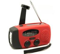 2000mAh Hand Crank Rechargeable Emergency Light, Solar AM/FM Radio flashlight,Wind Up Radio Dynamo USB Charger Light for Household and Outdoor Camping, Hiking (red)