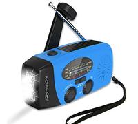 2000mAh Weather Emergency Radio, Portable Solar AM/FM/NOAA Hand Crank Radio, Cell Phone Charger with SOS, 1W LED Flashlight, Headphone Jack, Power for Emergency Preparedness